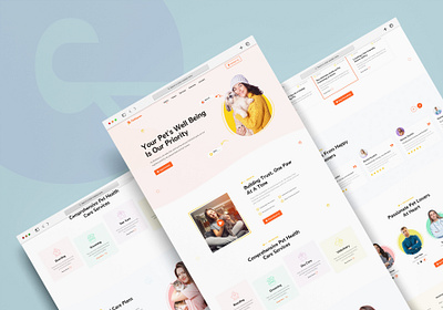 Pet Care Website - Homepage landing page design pet care pet care landing page pet care landing page ui ui design ui ux ui ux desgin