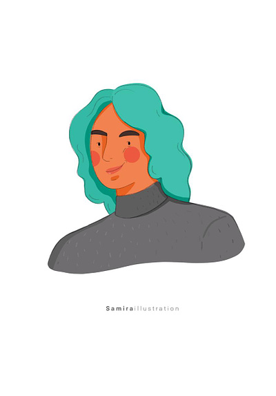 me avatar green illustration illustrator portrait procreate woman