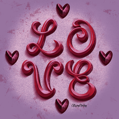 Love bevel lettering bevel design drawing challenge female illustrator hand drawn hand lettering illustration love procreate type valentine