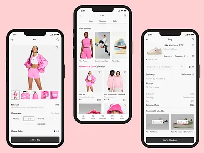 Nike mobile app sports sportswear ui ux uxui design