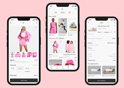 Nike mobile app sports sportswear ui ux uxui design