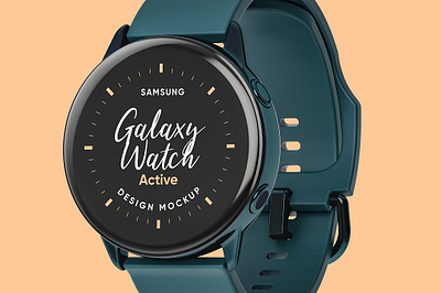 Samsung Galaxy Watch Design Mockup android android wear app design apple watch ios mobile mockup photoshop presentation psd samsung gear smartwatch template