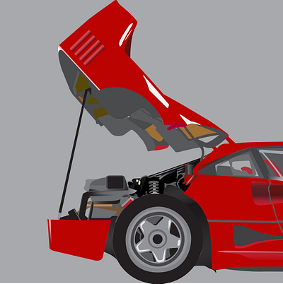 Ferrari F40 car design f40 ferrari illustration vector