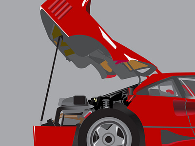 Ferrari F40 car design f40 ferrari illustration vector