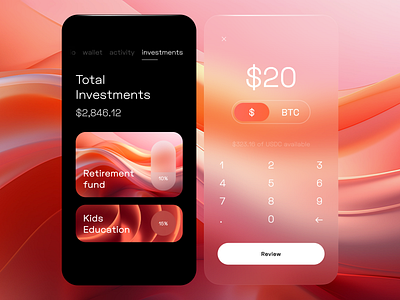 Integral - Finance App app crypto finance glass interface investing product stocks trade ui ux wallet