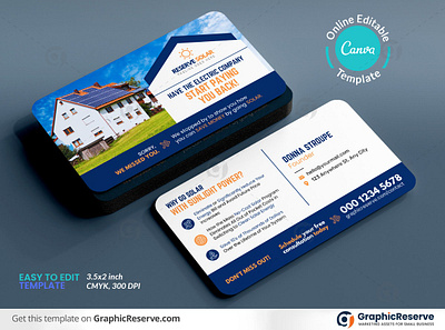 Solar Power Product Marketing Business Card Template Canva business card business card design business card template canva canva solar business card personal business card solar solar business card solar energy solar service stationery stationery design