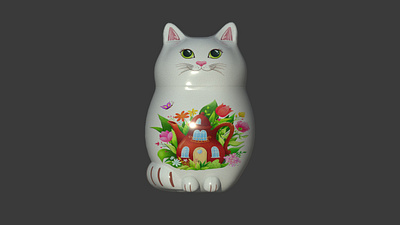 teapot cat, tea-meow 3d design