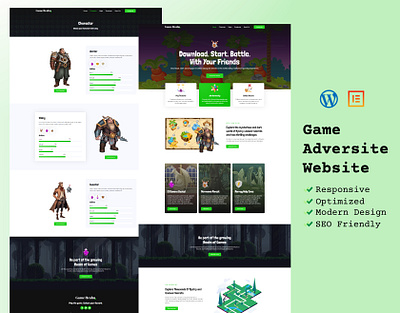 Game Advertisement Website using WordPress branding elementor elementor pro elementor website game advertisement gaming gaming community landing page ui website design wordpress wordpress design wordpress designer wordpress landing page