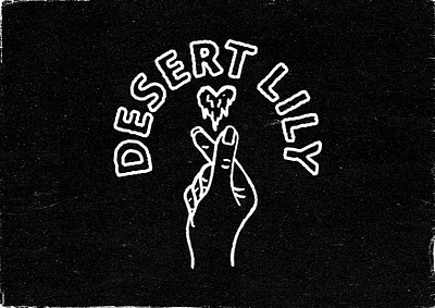 Desert Lily Hand Heart alternative badge band creative emo graphic design hand drawn logo music punk type typography