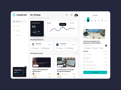 CodeCraft : Your Companion for Software Engineering Courses concept courses dashboard software ui ui design ux ux design web app web application