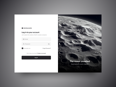 Login Screen - UI Design branding design log in login lunar moon ui ui design