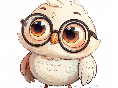 A Cute Chick Wearing Glasses Vector 3d animation branding design graphic design illustration logo merch by amazon motion graphics typography ui ux vector