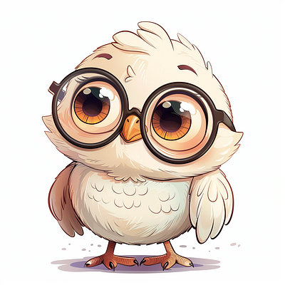 A Cute Chick Wearing Glasses Vector 3d animation branding design graphic design illustration logo merch by amazon motion graphics typography ui ux vector