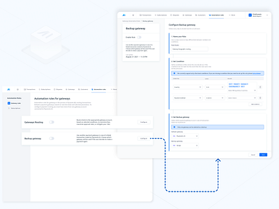Adding a backup gateway in Payments AI design product design ui ux