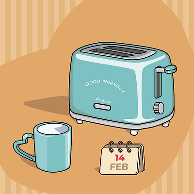 Valentine's Day coffee sandwich toaster toaster oven valentinesday