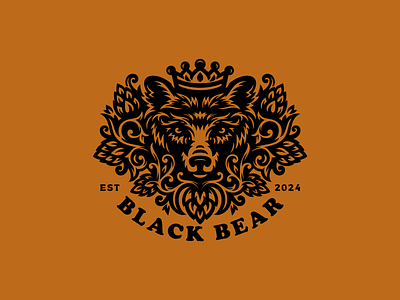 Black bear animals bear beer character hop logo logotype nature zoo