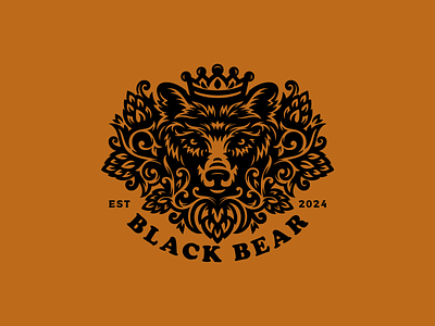 Black bear animals bear beer character hop logo logotype nature zoo