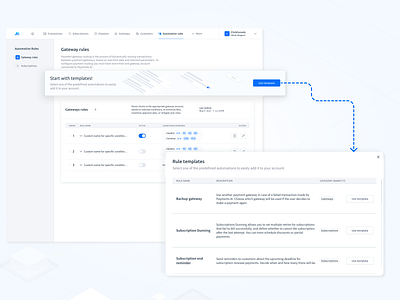 Templates in Payments AI app design product design ui ux