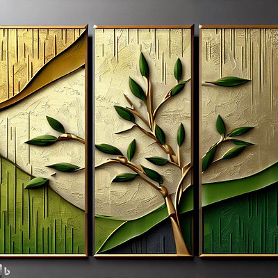 Wall Art - 3 panels Bamboo tree bamboo tree wall art