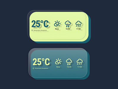 Weather UI mini card 2d 3d animation app appdesign branding dark mode effect graphic design interaction logo mobile motion graphics screen ui ui card ux weather webdesign website