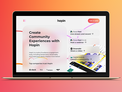 Hopin-service that unites people graphic design ui