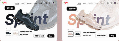 Apex Sprint sports shoe homepage concept design. app branding design graphic design hoepage design homepage illustration landing page logo sports shoe typography ui ux vector