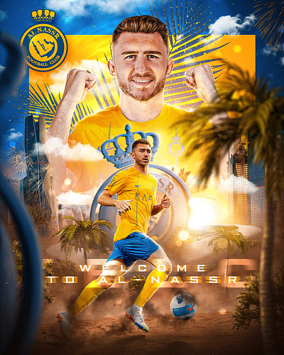 Aymeric Laporte to Al-Nassr athletics football gameday graphic design matchday poster poster design soccer sports sports design