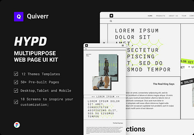 HYPD - Multipurpose UI Kit - Figma brutalism brutalist design figma templates ui kit ux design ux ui design website
