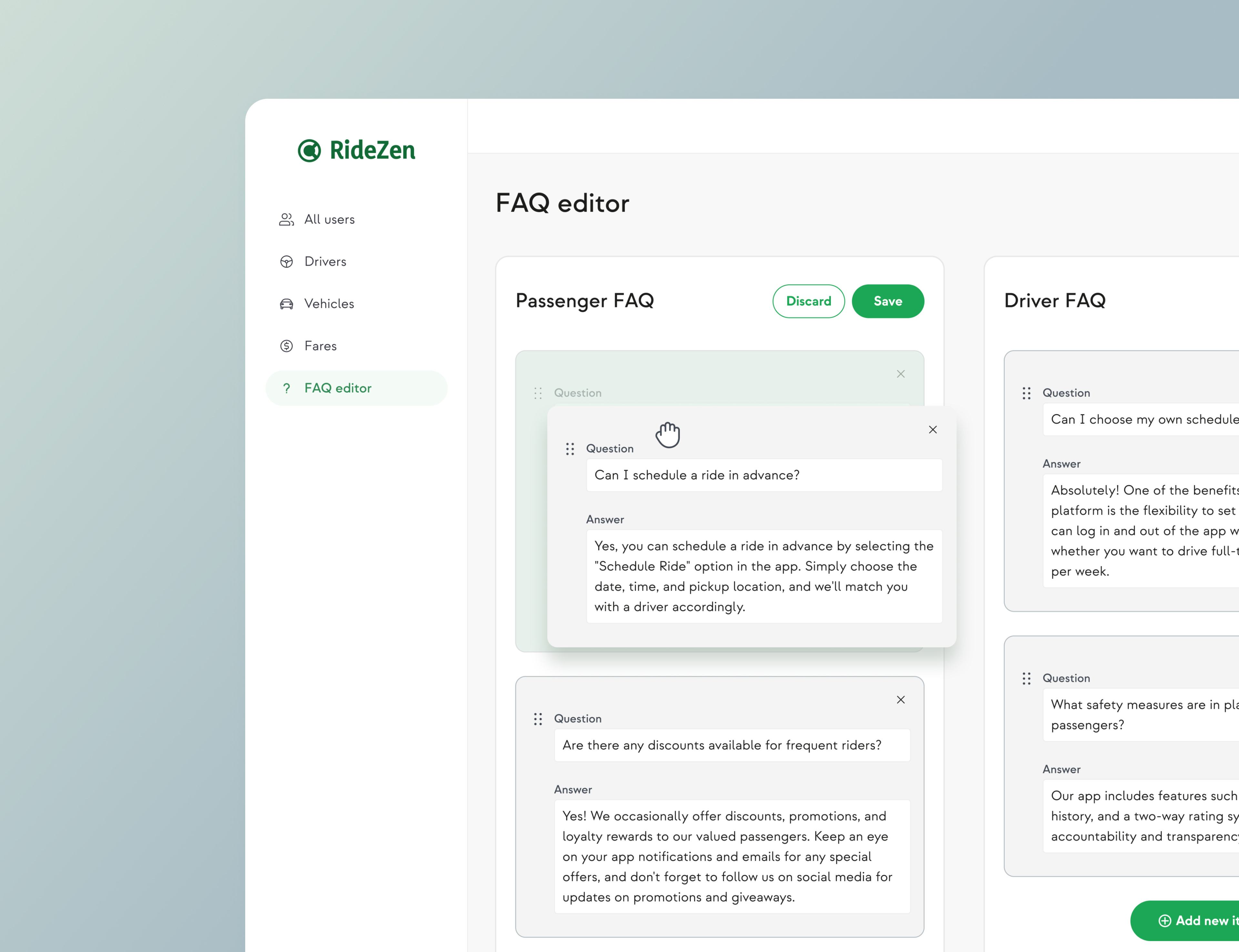 Rideshare app - Admin panel admin panel dashboard product design ui ux web design