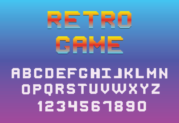 Retro Game game font gaming font symbol