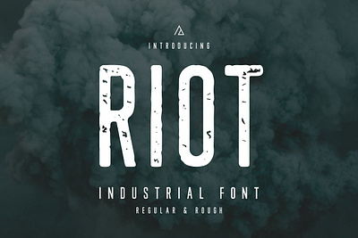 Riot - Industrial Font condensed display font facility factory graphic design industrial industrial font industry riot industrial font sans sans serif vintage