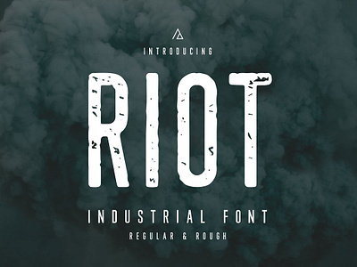 Riot - Industrial Font condensed display font facility factory graphic design industrial industrial font industry riot industrial font sans sans serif vintage