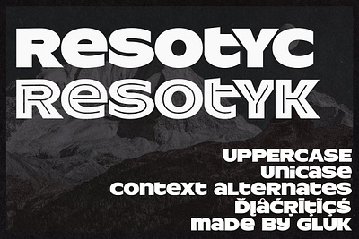 ResotYc & ResotYk black bold contextual alternates fancy geometric header ligatures mixedcase opentype resotyc resotyk sans slogan uppercase