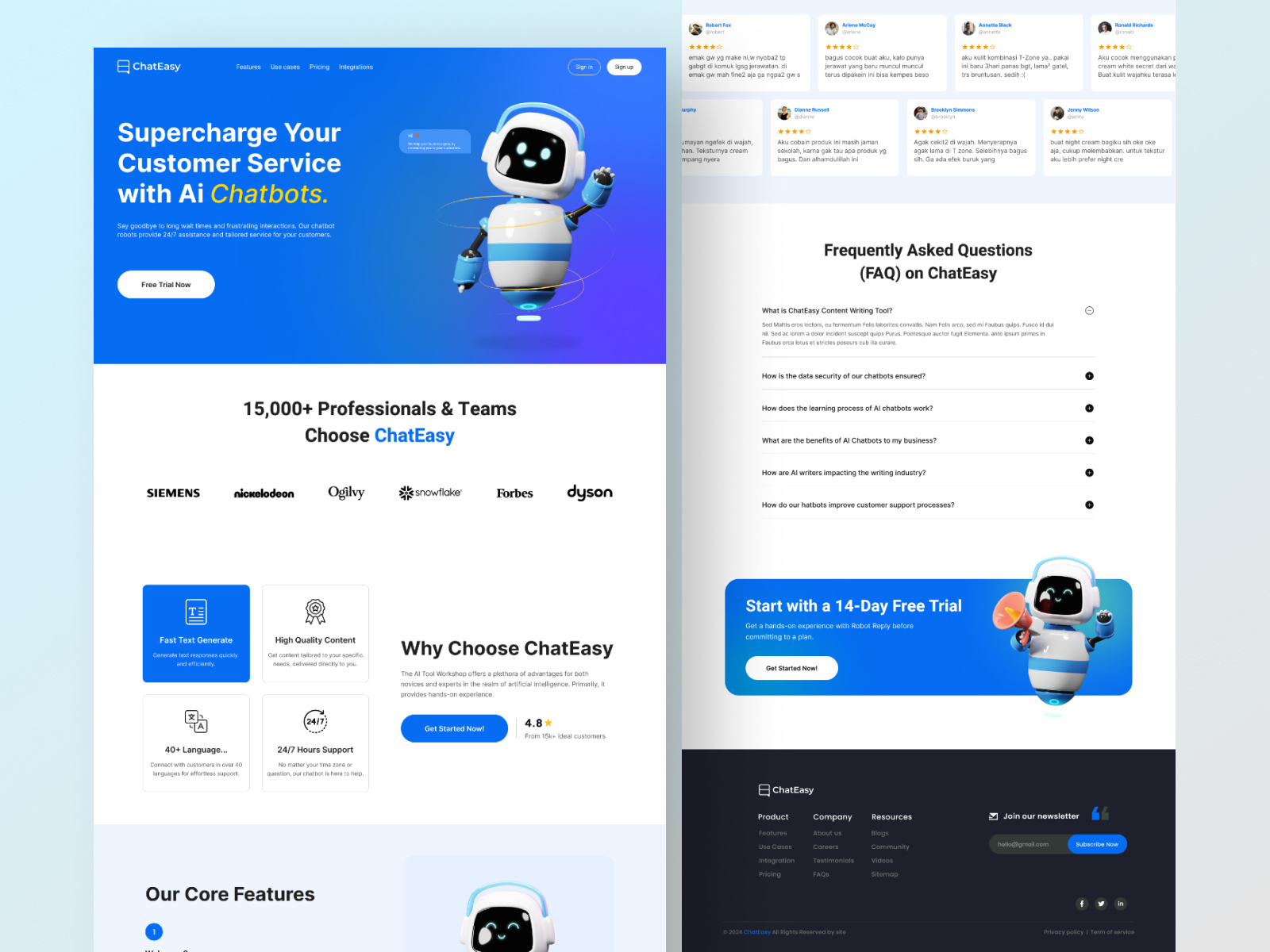 Ai Chatbot Website Landing Page Design by Md Mehedi Hasan on Dribbble
