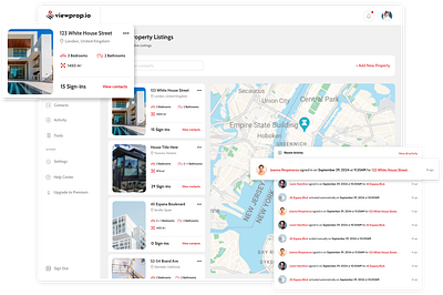 Viewprop.io Dashboard UI Design application design dashboard ui design figma landing page sketch ui ui design web application