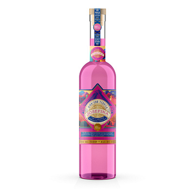 Pink Tequila - one flavour / many design bottle label branding colors label packaging packaging design