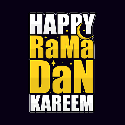 Happy ramadan kareem tshirt design design eid graphic design happy ramadan illustration mubarak ramadan tshirt typography vector