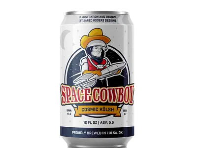 Space Cowboy Cosmic Kölsh Concept Design beer branding cowboy design graphic design illustration illustrator kolsh label label design photoshop rocket space tulsa typography vector