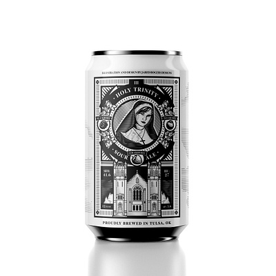 Holy Trinity Sour Ale Concept Design ale beer branding church design engraving etching fruit graphic design illustration illustrator label sour vector vintage woodcut