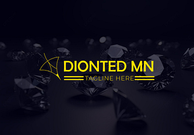 DIONTED Logo Design 3d design 3d logo diomond graphic designer icon logo logo design logo icon logo maker luxury logo minimalist unique logo yellow