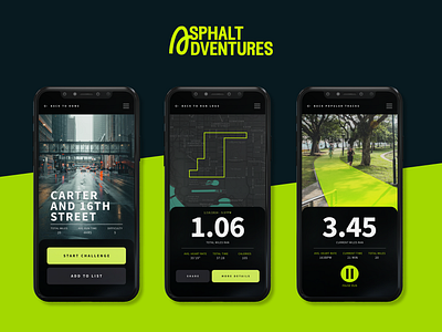 Asphalt Adventures App branding graphic design logo ui