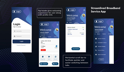 Broadband Data Service Provider App UI/UX Design branding ui