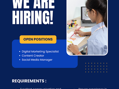 Project 02 - We Are Hiring Poster (Print Design) creative design graphic design hiring hiring poster job vacancy poster poster template print print design print template we are hiring