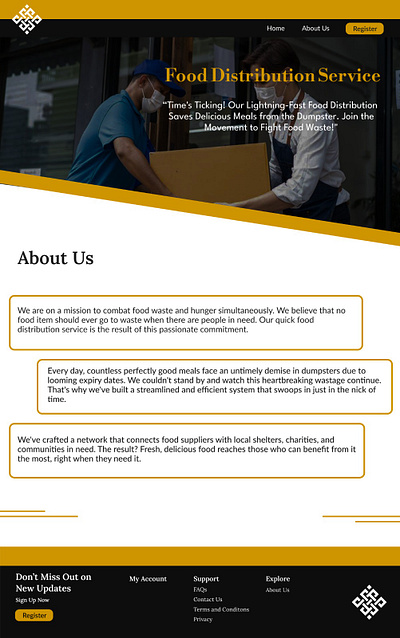 Food Distribution System Website Design design ui website