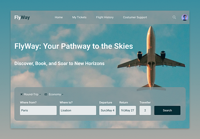 FlyWay - Booking flights booking flights ui ui design uiux web design