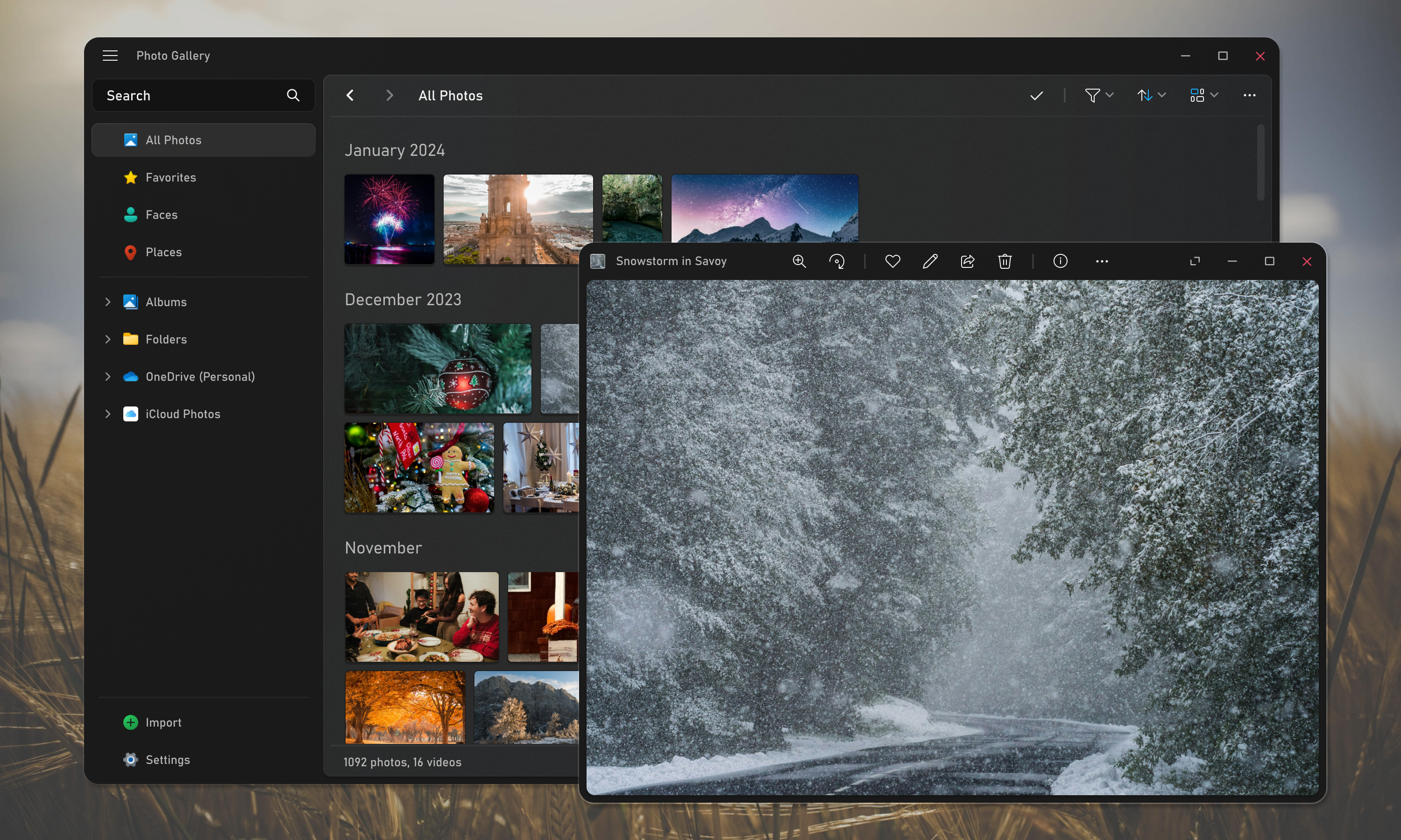 Photo Gallery app concept fluent ui microsoft software theme ui uwp ux windows