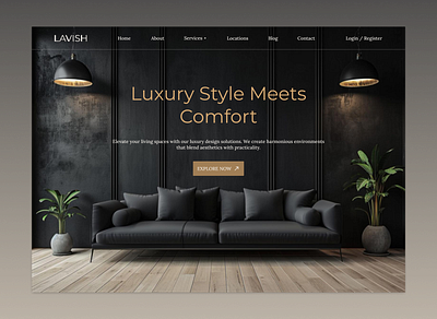 Luxury Furniture Website Homepage Design furniture homepage interior luxury ui uiux web design