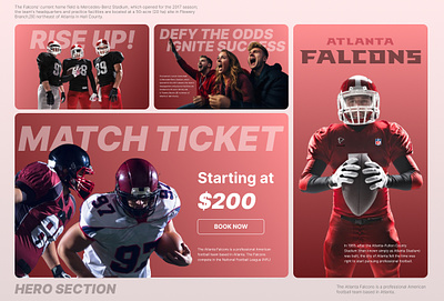 Sports Website hero section UIUX athletics atlanta falcons betting champioship hero section landing page minimal national football league nfl personal coach sports landign page sports services sports website tennis lessons tournament ui ux