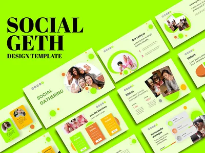 Socail Geth Template brand branding designer google slide graphic design heandline keynote magazine powerpoint template