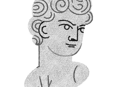 Michelangelo's David editorial illustration michelangelo midcentury retro risograph screen print spot illustration statue of david vintage